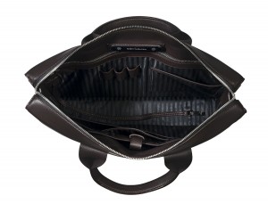 leather briefbag for men brown open