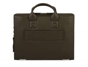 leather briefbag green for men back