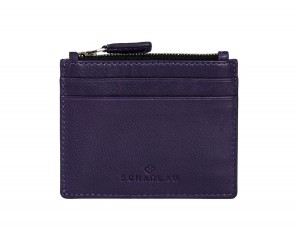 leather card holder violet front