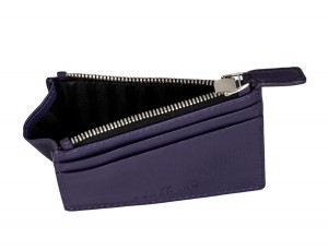 leather card holder violet inside