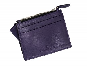 leather card holder violet side
