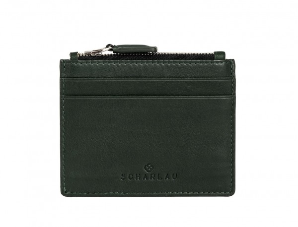 leather card holder green front