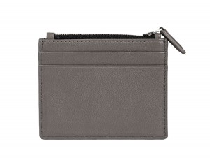 leather card holder gray back