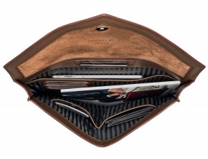 leather portfolio brown inside