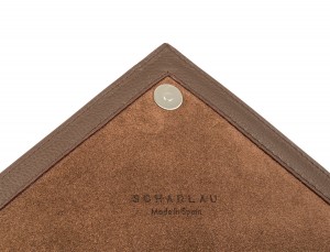 leather portfolio brown detail