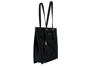 leather women's laptop bag black  side