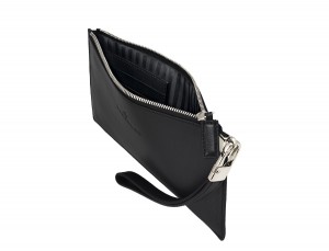 bolso de noche para mujer en cuero negro abierto