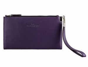 leather clutch violet front