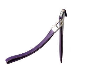 pochette in pelle viola side