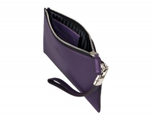 leather clutch violet open