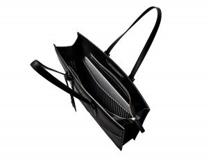 leather women laptop bag in black interior