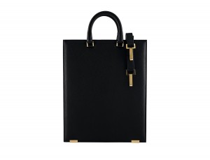 black leather laptop bag for women back