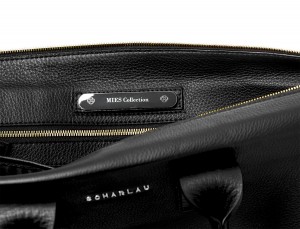 leather briefbag black plate