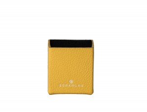 yellow leather cigarette case front