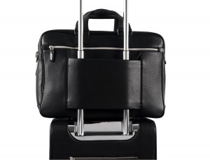 leather black briefcase for men in black trolley