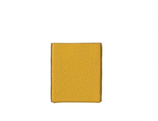 yellow leather cigarette case back