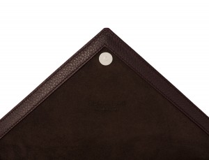 leather portfolio burgundy detail