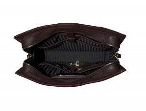 borsa per laptop da donna in pelle bordeaux inside