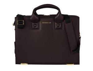 leather briefbag burgundy detail