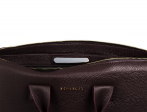 leather briefbag burgundy plate