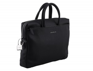 Cartella in pelle nero side