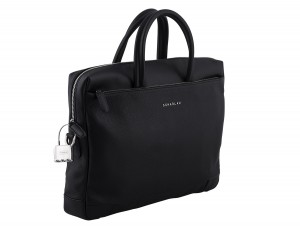 leather briefbag in black side