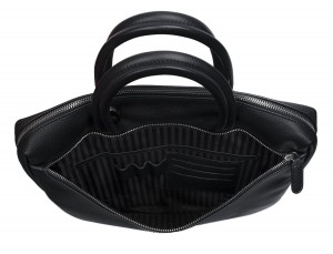 leather briefbag in black inside