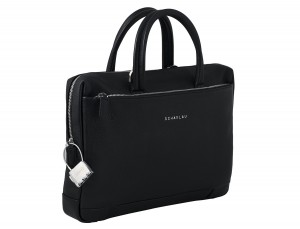 small leather briefcase in black  side