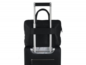 small leather briefcase in black trolley