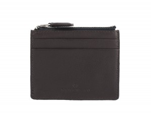 leather card holder brown front