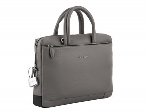 small leather briefcase in gray side
