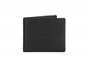 leather wallet men black logo