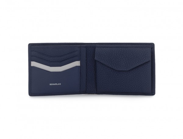 leather wallet men blue open