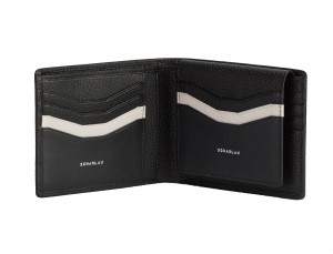 leather wallet men in black inside