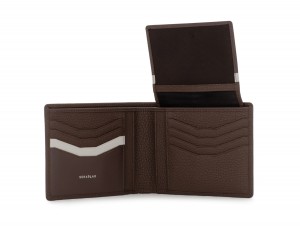 leather wallet men in brown open