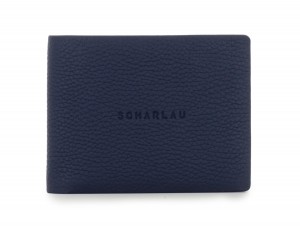 leather wallet men in blue front