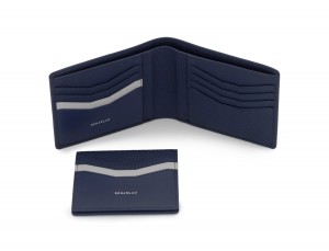 leather wallet men in blue inside