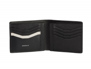 leather men wallet black open