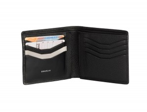 leather men wallet black cards