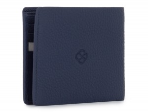 leather men wallet blue back