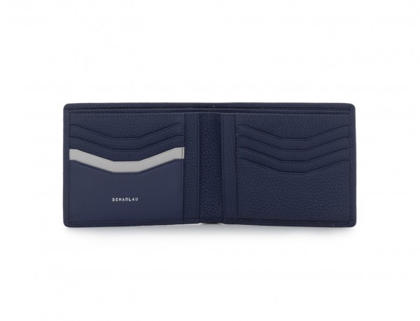 leather men wallet blue front