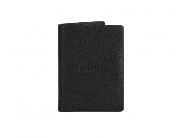 leather wallet for credit cards black front