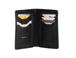 leather wallet for credit cards black detail