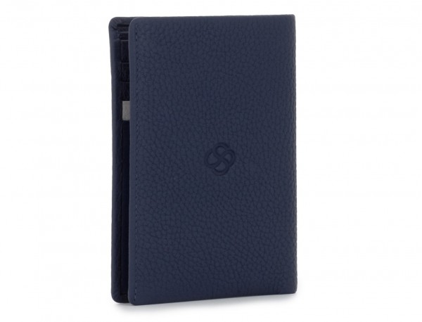 leather wallet for credit cards blue back