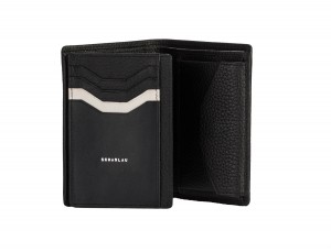 leather wallet with coin pocket black inside