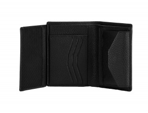 leather wallet with coin pocket black