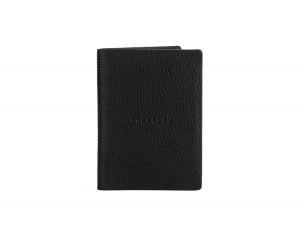 Porta passaporto in pelle black front