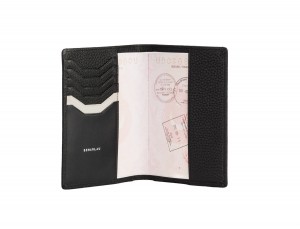 leather passport holder black detail