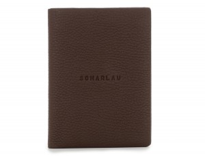 leather passport holder brown front