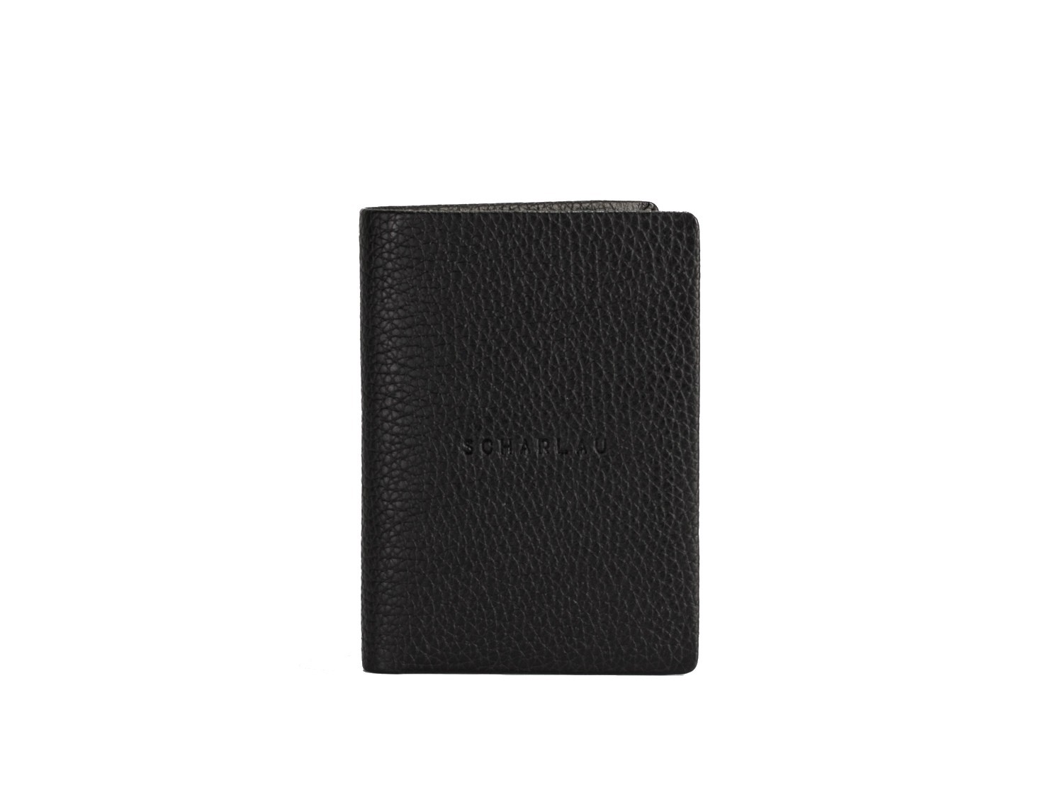 leather wallet for credit cards black front